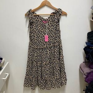 Brand New! Simply Southern Leopard Sun Dress Fun Animal Print Party M